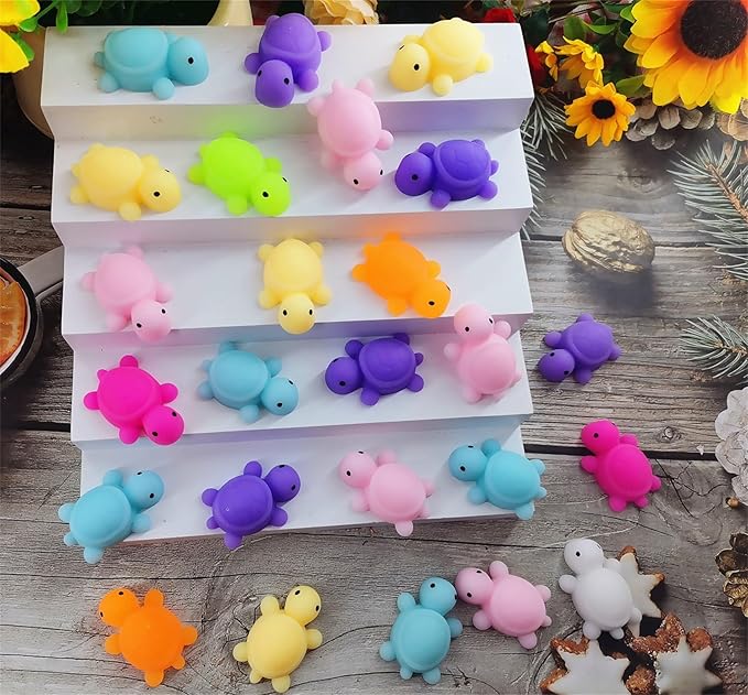Bulk Squeeze Classroom Students Prize,Goodie Bag Stuffers, Mini Squishy Holiday Rewards Party Favors (30 Turtle)