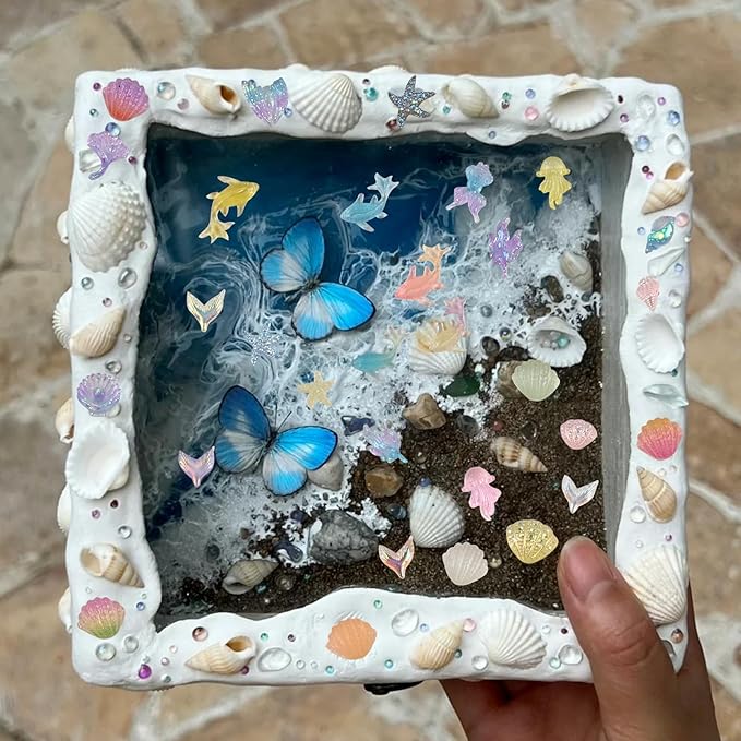 200 Pieces Colorful Tiny Sea Animals Decor for Crafts Dollhouse Miniatures Resin Micro Ocean Decorations for Dollhouse Fairy Garden Micro Landscaping Decoration