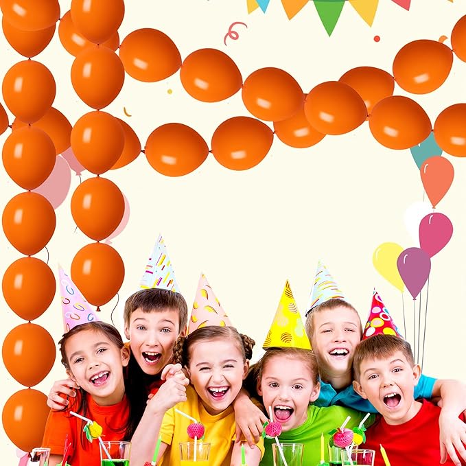 ADIDO EVA Link Balloons 6 Inch Orange Latex Quick Linkale Balloon 80 Pcs for Birthday, Halloween, Christmas, Party Festival Decorations