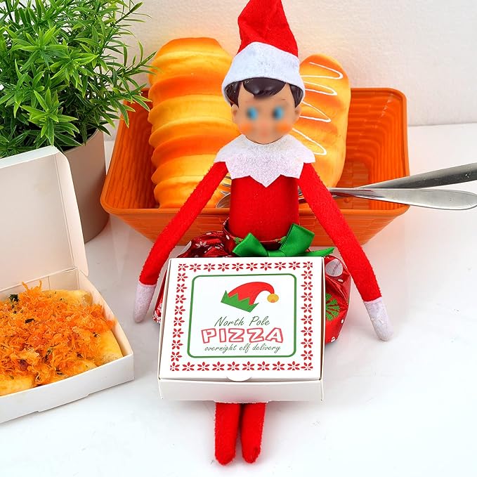 WANGDEFA 50 Pcs Mini Pizza Boxes 3.5 x 3.5 Square Cardboard Mini Pizza Box for Celebrations Party Favors Christmas Birthdays Valentines Day Weddings