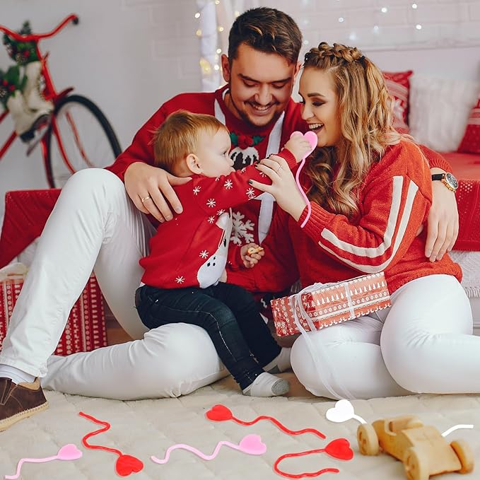 24PCS Heart Sticky Hands Toys for Kids, Stretchy Goodie Bag Stuffers Toys for Valentines Party Favor Supplies, Love Heart Sticky for Boys Girls Classroom Prizes