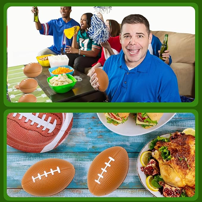 Blulu 30 Pack Mini Footballs Bulk 3.35" Kids Foam Stress Balls Football Party Favor Small Stress Sports Valentines Ball Toy for Birthday Homecoming Game Back to School Reward Gift Goodie Bag Stuffer