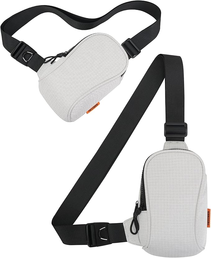 Peicees Sportswear Essentials Small Crossbody Bag for Men Women Mini Sling Bag Travel Running Phone Daypack Cross Body Shoulder Bags, White