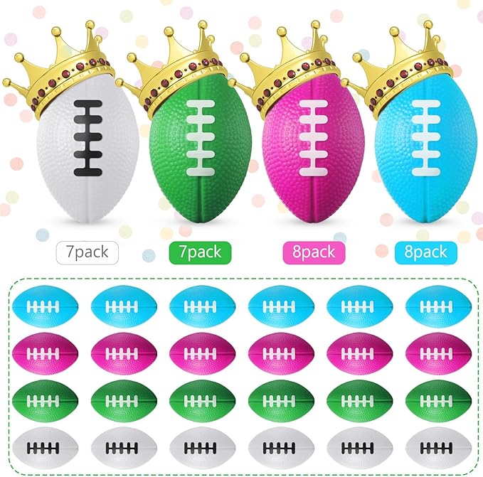 Blulu 30 Pack Mini Footballs Foam Stress Ball Bulk 2.17" for Kids Adult School Party Favor Gift Small Sports Valentines Ball Toy for First Year Down Birthday Party Homecoming Game Goodie Bag Stuffer