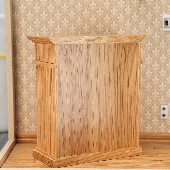 Waldosia 1:12 Scale Dollhouse Miniature Oak Dresser – 5-Drawer Wooden Chest for Bedroom, Roombox, Booknooks and Dioramas Furniture