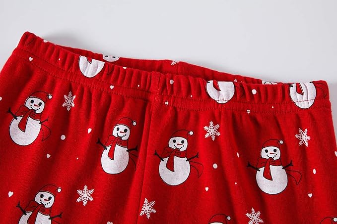 Babyroom Girls Matching Doll&Toddler 4 Piece Cotton Pajamas Toddler Christmas Sleepwear
