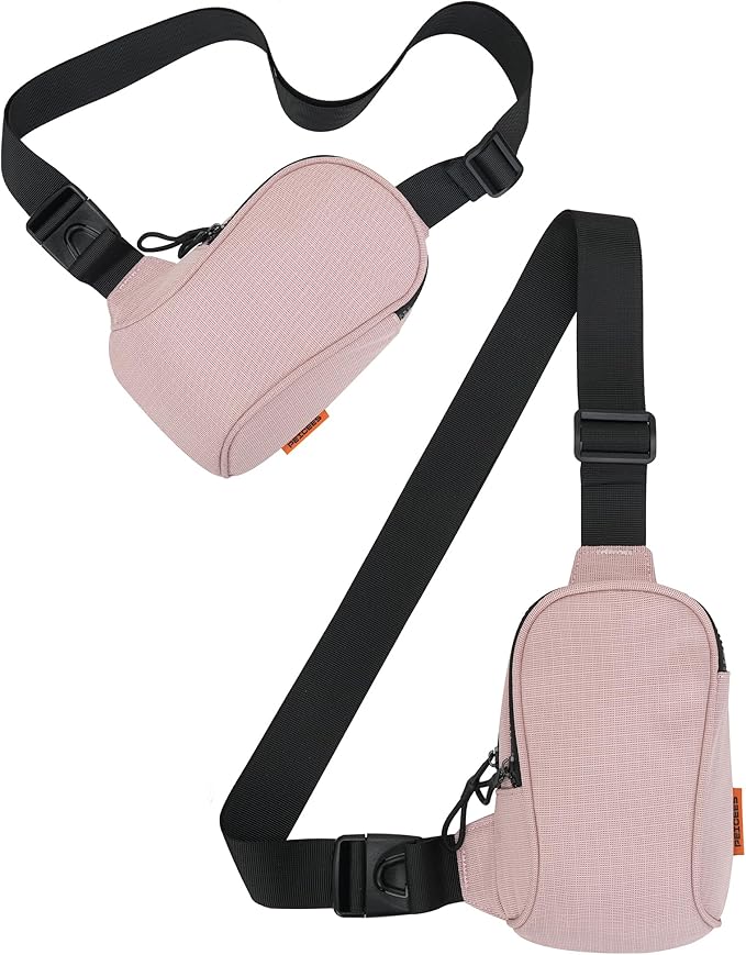 Peicees Sportswear Essentials Small Crossbody Bag for Men Women Mini Sling Bag Travel Running Phone Daypack Cross Body Shoulder Bags, Pink