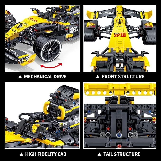 AM24 Formula 1 Racing Car Building Set, 1:8 Scale Collectible Set for Adults, Compatible with Lego,Authentically Detailed Build and Display Model for Home or Office Décor (1650PCS)