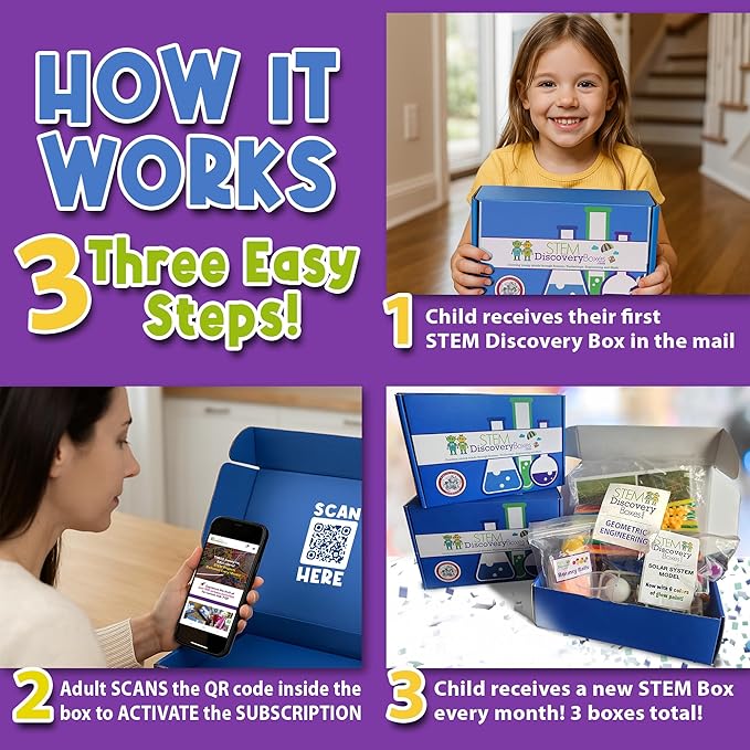 3-Month STEM Science Kit for Kids Ages 7–12 | 3 Hands-On Projects per Box | Educational Science & Engineering Activities | Ships Monthly