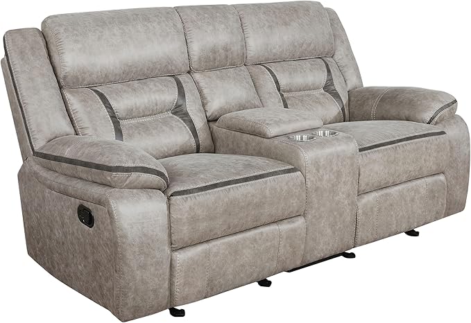 Coaster Home Furnishings Greer 3-Piece Upholstered Reclining Sofa Set Taupe 651351-S3