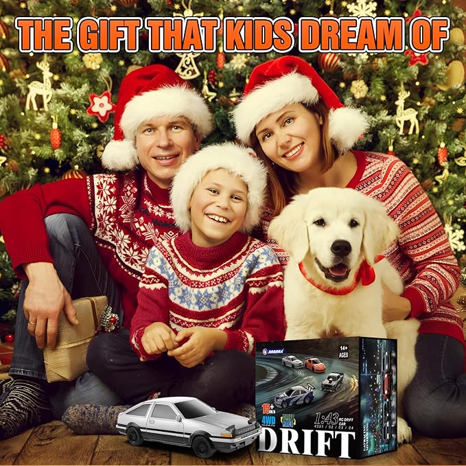RC Drift car, 1/43 Mini Rc Drift car with Gyroscope, 2.4GHz Full Proportional Remote control Cars, 4WD High Speed Racing with Lights, Racing Tires, Model Cars Gift for Adults, Kids, Boys, Girls