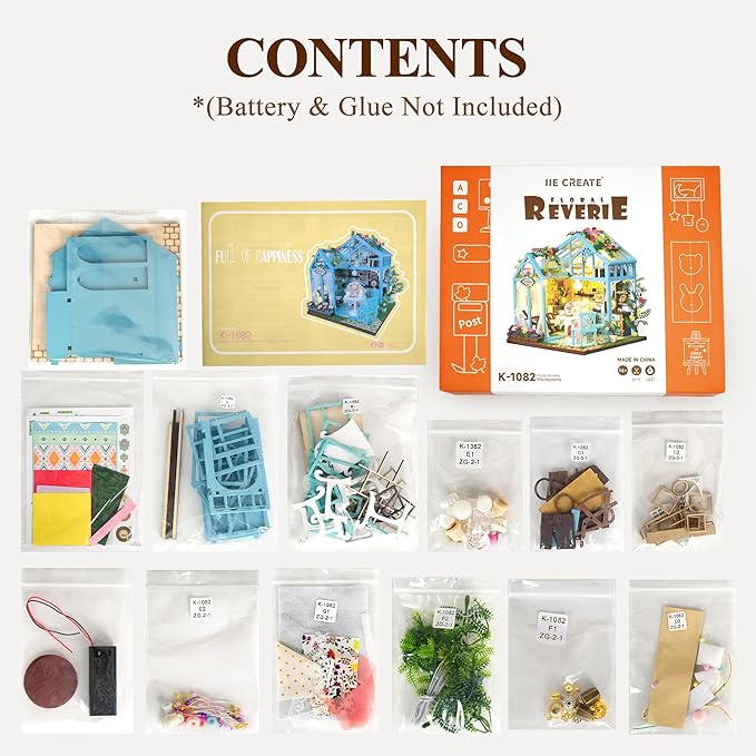 BenBen DIY Miniature House Kit, Mini House Building Kit for Adults, Model Craft Kits with Furniture, Tiny Dollhouse Diorama to Build for Hobbies, Gifts for Family and Friends(Garden Tea House)