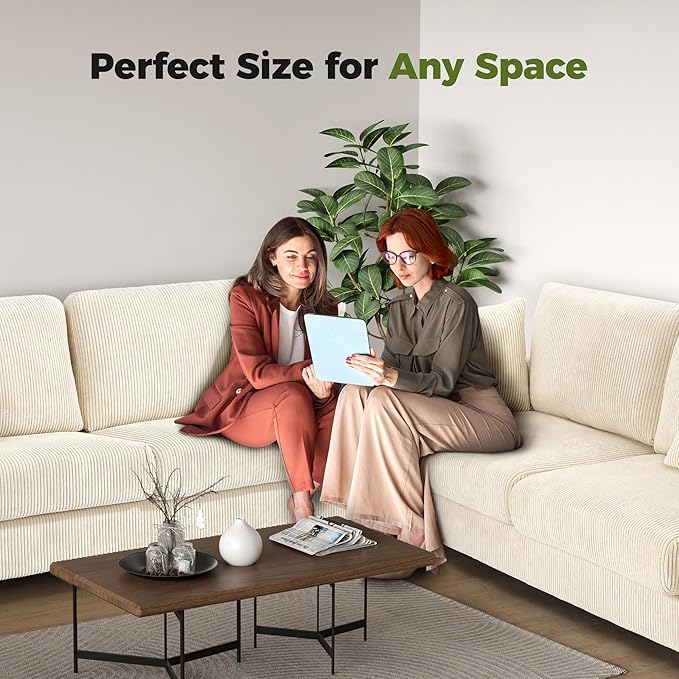 70in Corduroy Couch, Kidirect Sofa No Tool Assembly, Comfy Couches for Living Room 21in Deeper Seats, Corduroy Sofas for Living Room with 2 Pillows, Oversized Loveseat Sofa, Boho Love Seat Beige Couch