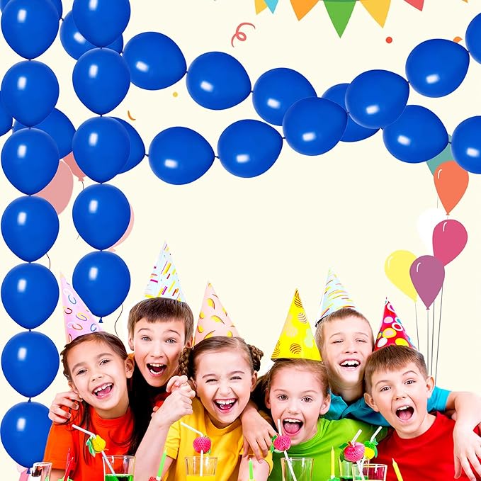 ADIDO EVA Link Balloons Blue 10 Inch Latex Quick Linkale Balloon 80 Pcs for Birthday, Halloween, Christmas, Party Festival Decorations