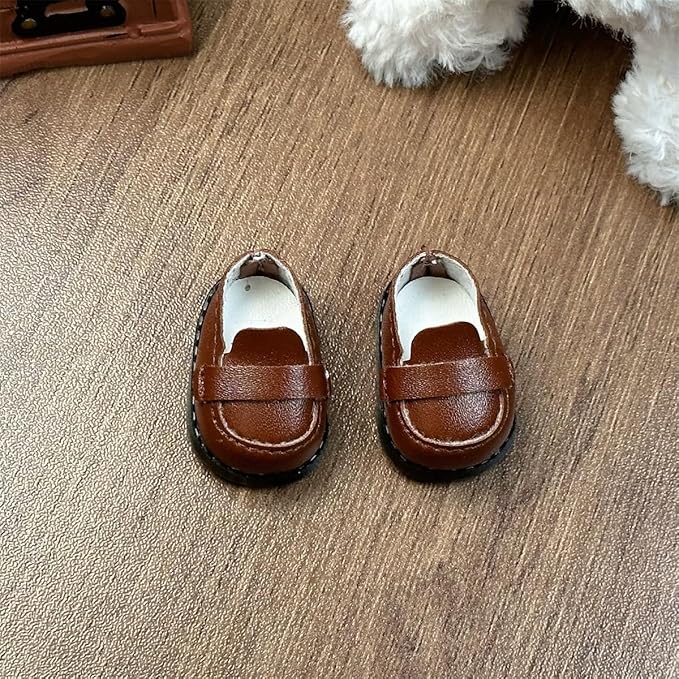 Compatible with Labubu Doll Shoes for 17cm Doll,Shoes Used for Labubu Accessories (B-Dark Brorn)