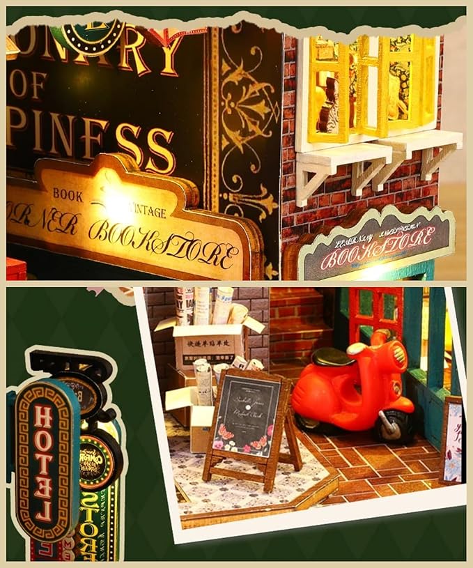 Flever Dollhouse Miniature DIY House Kit Creative Room with Furniture for Romantic Artwork Gift (Scarbrough)