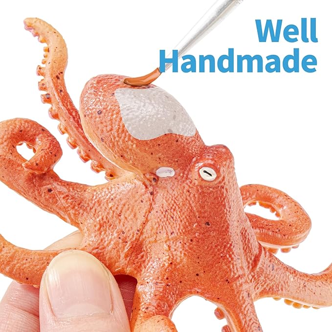 4PCS Octopus Figurines Sea Animal Toys,Plastic Ocean Animals Toys Figures, Realistic Soft Sea Creatures Toys for Kids Boys Girls - Birthday Gifts for Kids Cake Toppers Decoration