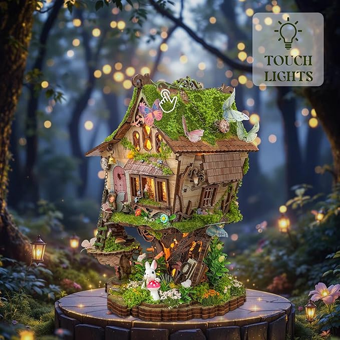 Book Nook Kit, Miniature House Kit, Miniature Kit, DIY Crafts for Adults, Tree House