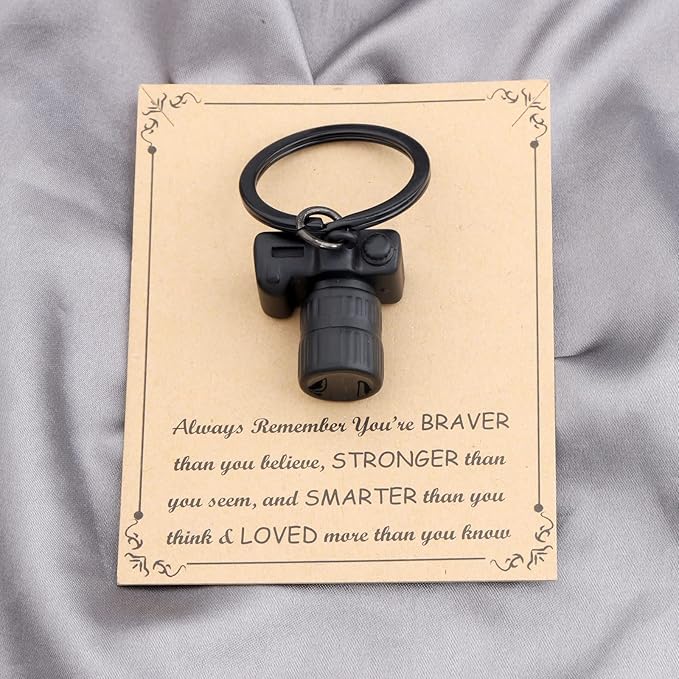 FUSTMW Photographer Gift Camera Keychain Photography Gift Black Camera Charm Jewelry Gifts For Photographer Lovers