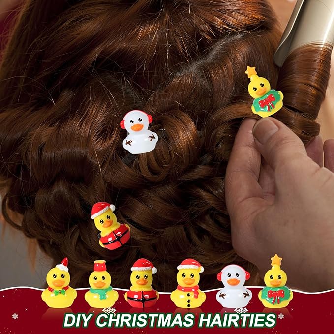 54 PCS Tiny Ducks Mini Resin Christmas Ducks Miniature Colorful Figures Ornament for Xmas, Craft, Dollhouse, Slime, Home Decorations (Christmas 2)