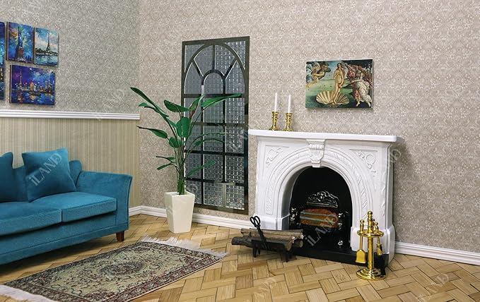 iLAND Originality Dollhouse Wallpaper 39 * 15.7 inch, Dollhouse Accessories on 1:12 Scale or 1:6 Scale (Poetic Elegance)