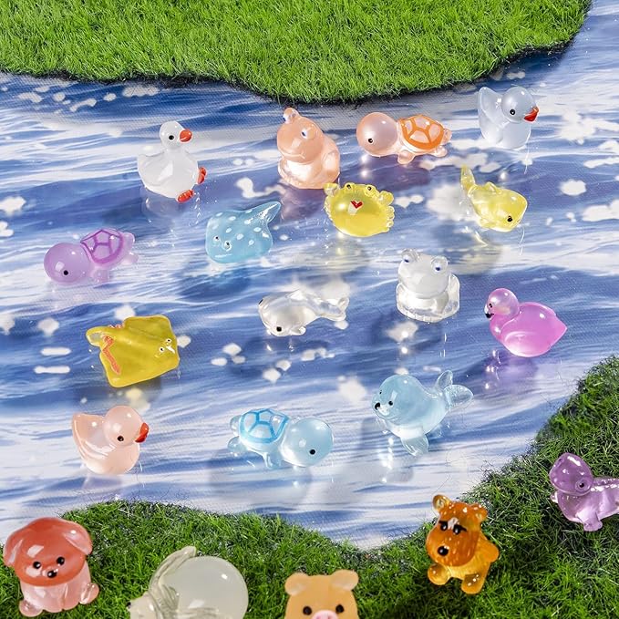 120 Pcs Mini Animals Tiny Animal Figurines Bulk for Miniature Fairy Garden Decoration Accessories Micro Landscape Aquarium Potted Decoration