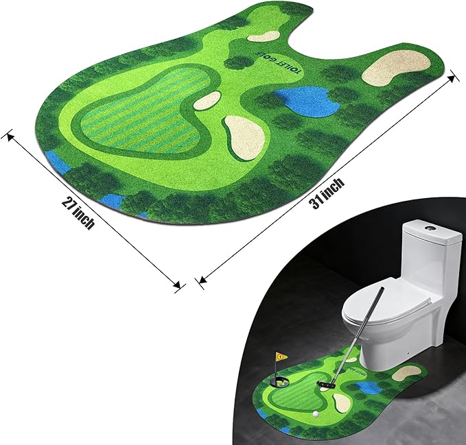 PITCOTT Toilet Golf Game, Mini Golf That Can Be Played in The Bathroom - Wonderful Toilet Time, Gag Gifts,Funny White Elephant Gift, Prank Gift for Dad Husband, Boyfriend, Men