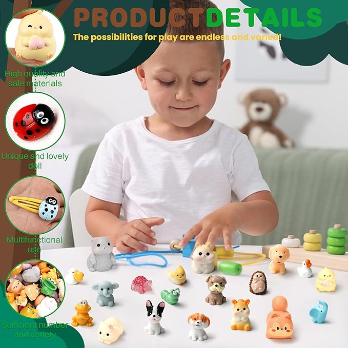 135pcs Mini Resin Animal Kits 113 Styles Tiny Resin Animals Miniature Little Small Animals Figures Bulk for Micro Fairy Garden Landscape Accessories Dollhouse Hide Crafts Decor Toys (Animal)