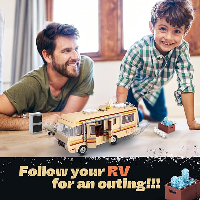 Rvs for Break Bad Building Set, Upgraded Creative Rvs Building Bricks Merchandise, Camper Van Building Set Toy for Boys Age 8-12