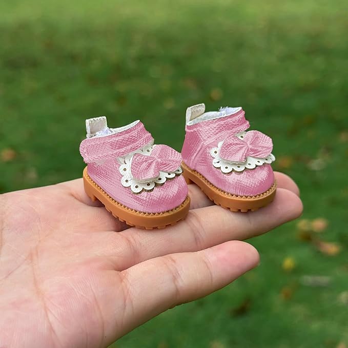 Compatible with Labubu Doll Shoes for 17cm Doll,Shoes Used for Labubu Accessories (GZA-Pink)