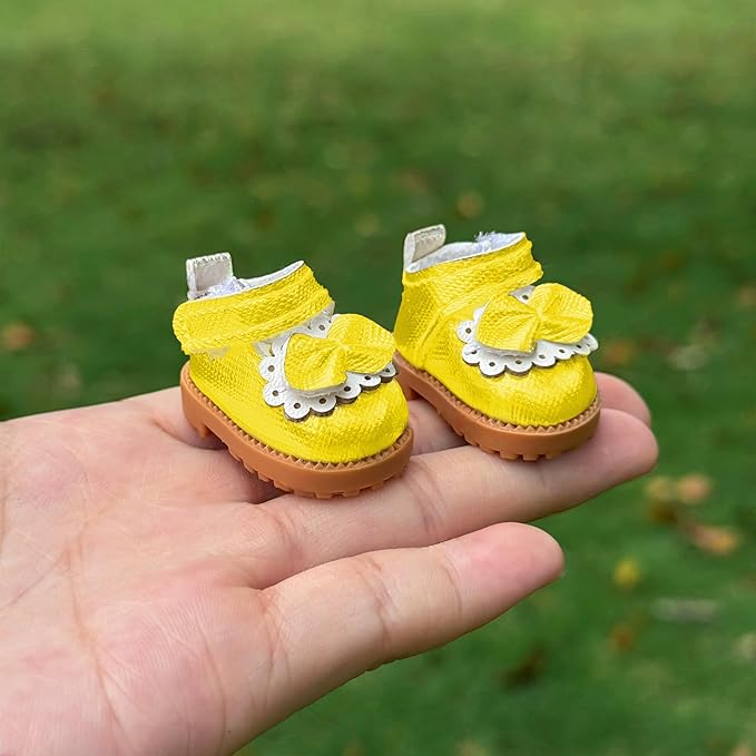 Compatible with Labubu Doll Shoes for 17cm Doll,Shoes Used for Labubu Accessories (GZA-Yellox)