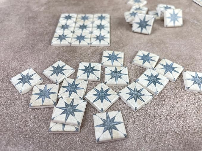 150 pcs, Dollhouse Flooring, 1:12 Scale Doll House Tiles, Miniature Checkerboard Floor, REDUCIO! (Victorian Star)
