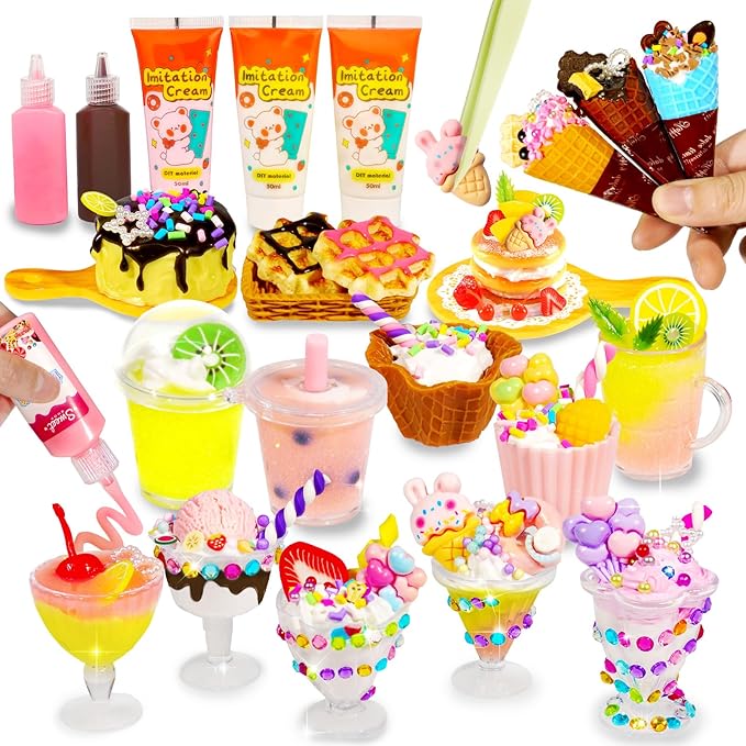 16 DIY Miniature Food Making Material Kit Kitchen Mini Food Set Multi-Style Dessert Drink Making Make Your Food
