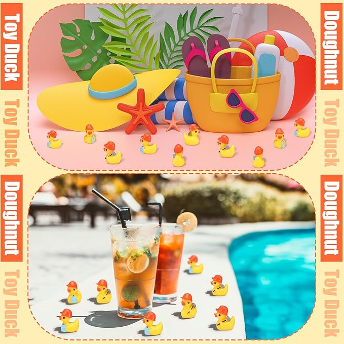 50 Set Pcs Themed Ducks Resin Ducks Resin Party Decorations for Crafts Making DIY Miniature Landscape Micro Decor Gifts (2 Style Engineering)