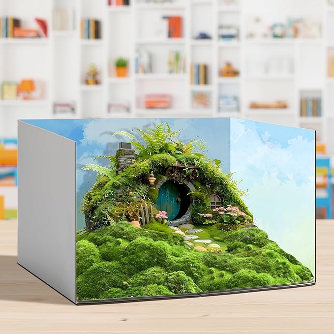 codree Lengthen Cardboard Diorama Kit, Diorama Box for Display, Diorama Project Supplies Display Case with Double Sided Tapes for DIY Crafts Toys, 13 x 8.7 x 8.3 Inch