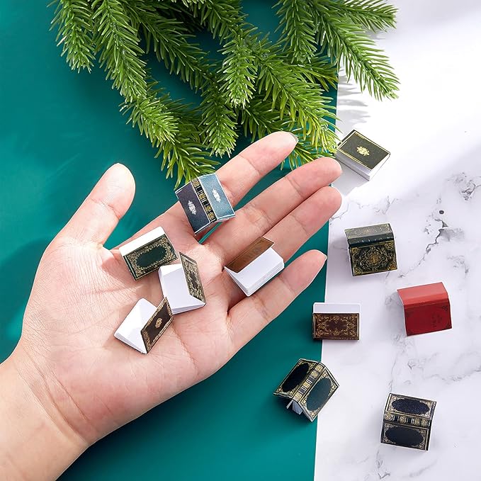 Skylety 24 Pieces 1:12 Scale Miniatures Dollhouse Books Assorted Miniatures Dollhouse Accessories Small Books Decoration Accessories Doll Toy Supplies(Classic Style)
