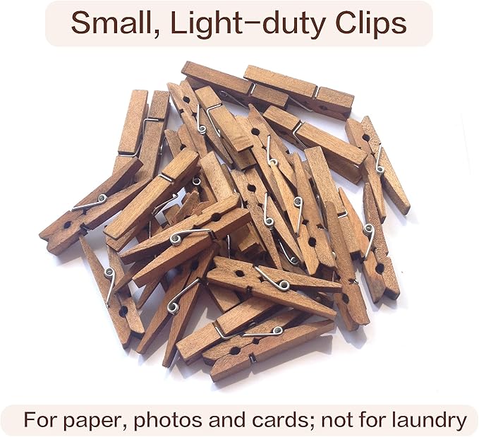 LWR CRAFTS Wooden Small Clothespins 1-7/8" 4.8cm 50 Pieces Per Pack (Jacobean)