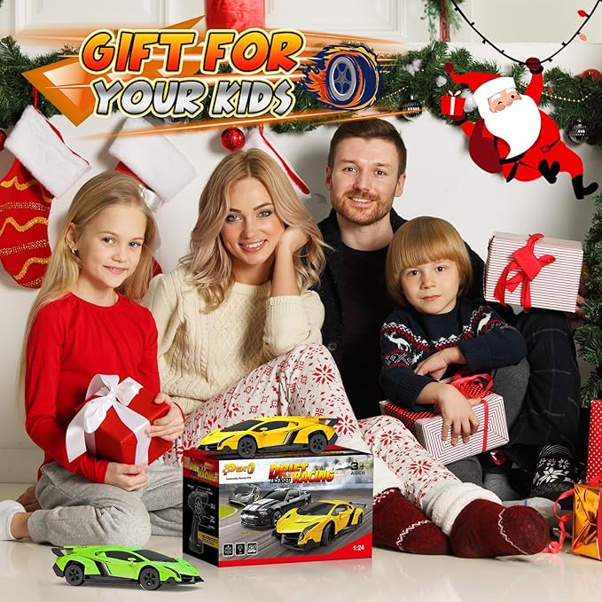 Lamborghini Remote Control Car, Officially Licensed 1:24 Scale 2.4GHz RC Drift Car Toys with Headlight, Lambo Hobby Rc Cars for Boy Girl 4-12 Years Old, Birthday Gift (Yellow