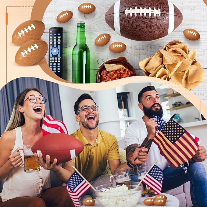 Blulu 30 Pack Mini Footballs Foam Stress Ball Bulk 2.17" for Kids Adult School Party Favor Gift Small Sports Valentines Ball Toy for First Year Down Birthday Party Homecoming Game Goodie Bag Stuffer