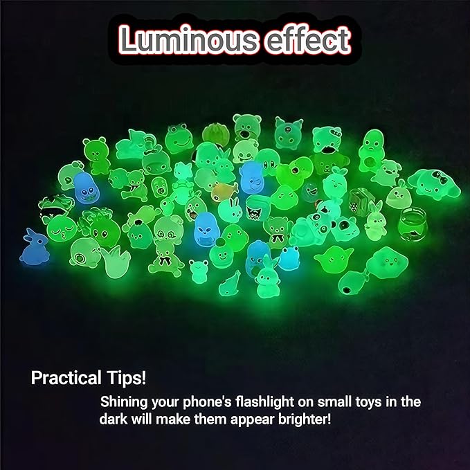 Resin Animals Mystery Bags，Mini Glow in The Dark Animal Resin Models， Design Animal Miniatures for Outdoor Decor Dollhouse Fairy Garden Accessories (100)