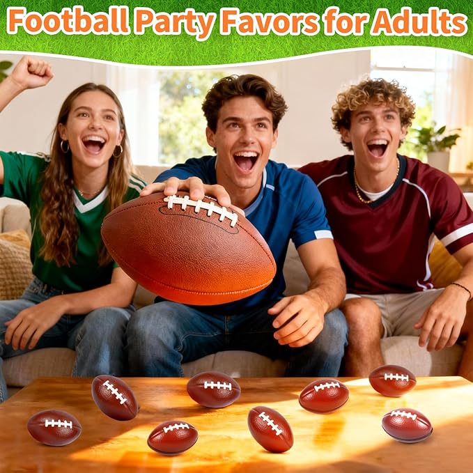 36 Pcs Mini Foam Footballs for Kids Adults Party Favors,Small Stress Balls Footballs Bulk Toys Goodie Bag Stuffers Classroom Prizes Party Decorations