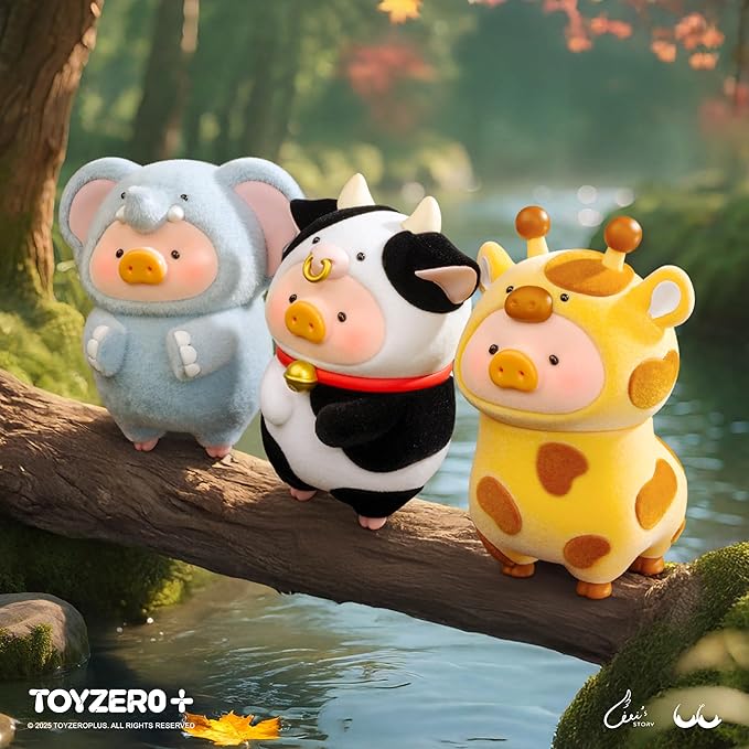 Lulu The Piggy Blind Box Figures - Animal Party Series Blind Boxes Mystery Box Cute Animal Figurines Collectible Toys Home Desk Decorations Holiday Birthday Gifts, Single Box