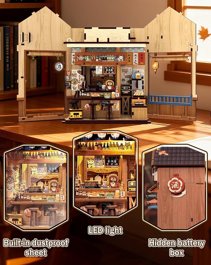 Book Nook Kit, DIY Miniature House Kits for Adult and Teens, Dollhouse Tiny Booknook Garden House Bookshelf, DIY Craft Gifts for Family and Friends