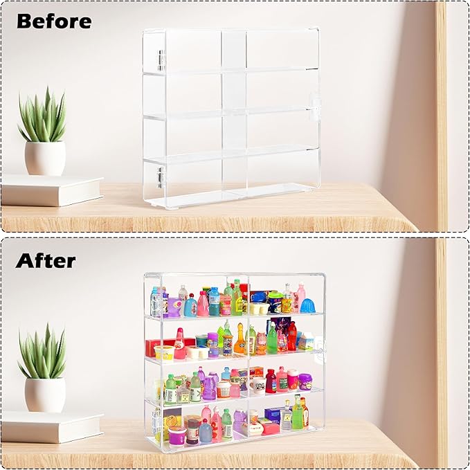 8 Slots Mini Brands Display Case,Plastic Mini Brands Storage Case Collector Toys, Shopkins Real Littles, Mini Mart Storage Organizer(4 Pack-32 Slots)