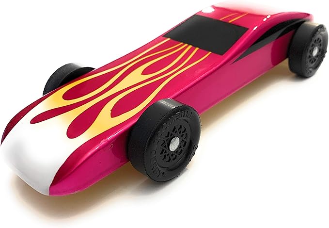 Maximum Velocity Pinewood Car Kit | Includes Unfinished CNC'd Body, Official Scout Speed Wheels, Speed Axles, Graphite & Steel Weight | Sports Car Derby Car Kit