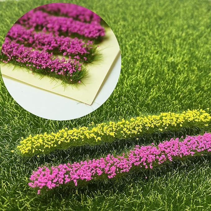 Cayway 3MM Static Grass Tuft Model Grass Tufts Terrain Model Kit Resin Static Scenery Model Miniature Shrubs Bushes and Tweezers for Train Landscape Railway Artificial Grass Modeling