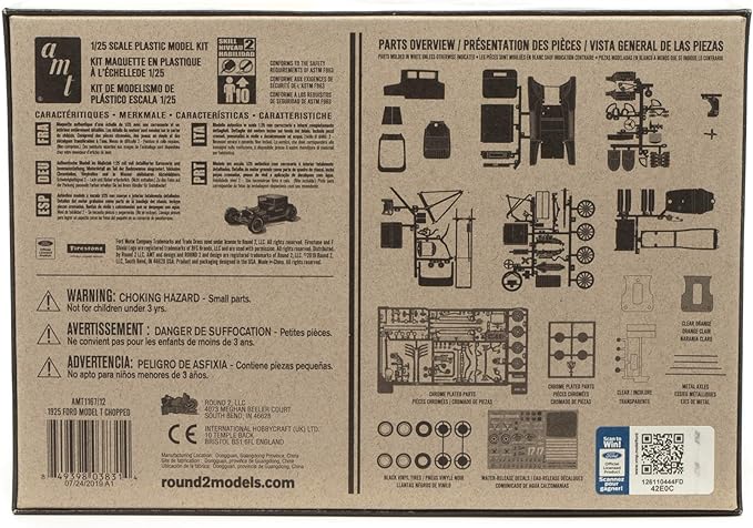AMT Unknown 1925 Ford T Chopped 1:25 Scale Model Kit, Neutral (AMT1167)
