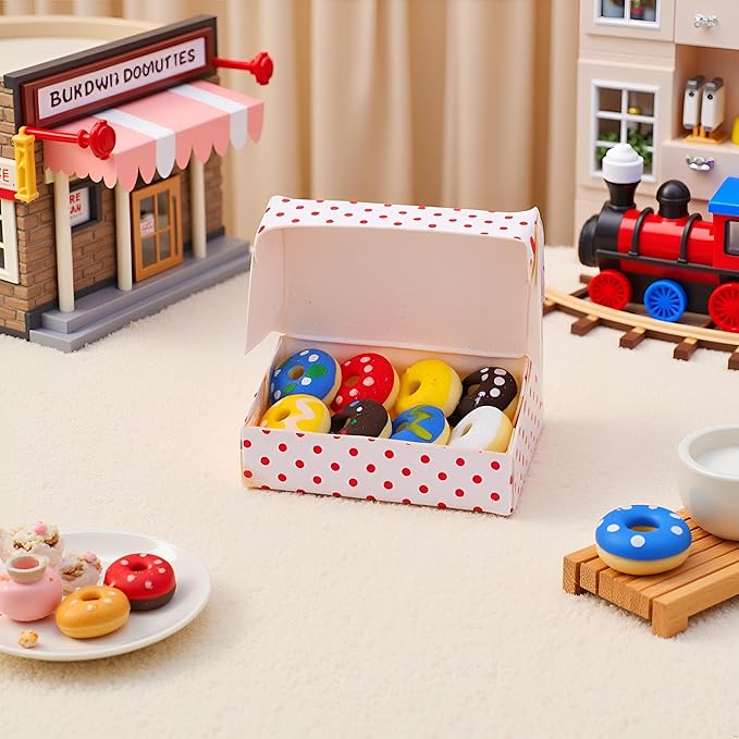 1Set 1/12 Miniature Donuts Dollhouse Decoration Accessories, DIY Micro Landscaping Decor