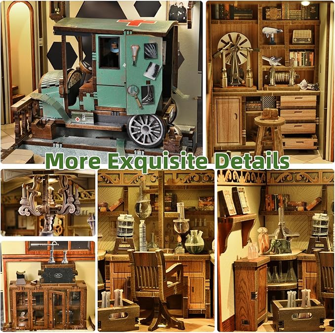 Book Nook Kit, DIY Scene Miniature House Kit Tiny House Mini Booknook Craft Bookshelf Decor, 3D Puzzles for Adults, Gifts for Book Lovers (The Radium Lady)