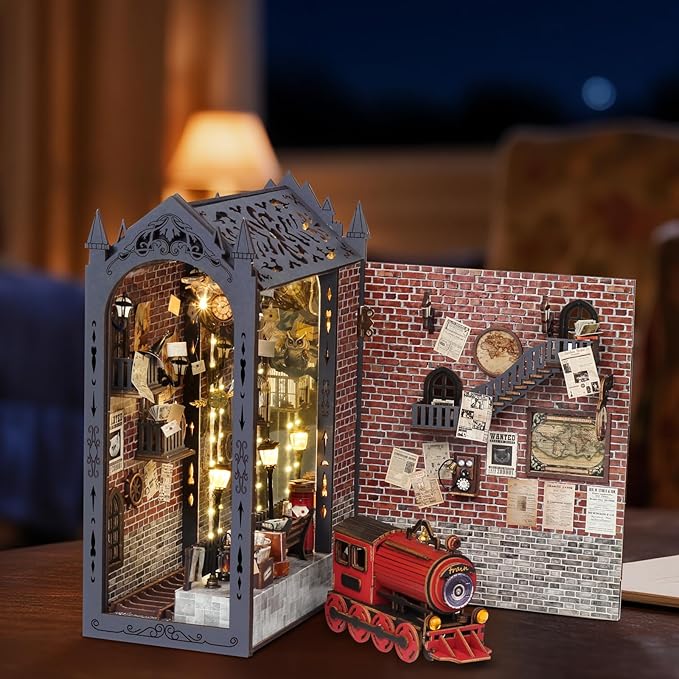 DIY Miniature Book Nook Dollhouse Room Kit for Teens and Adults-Old Train Station